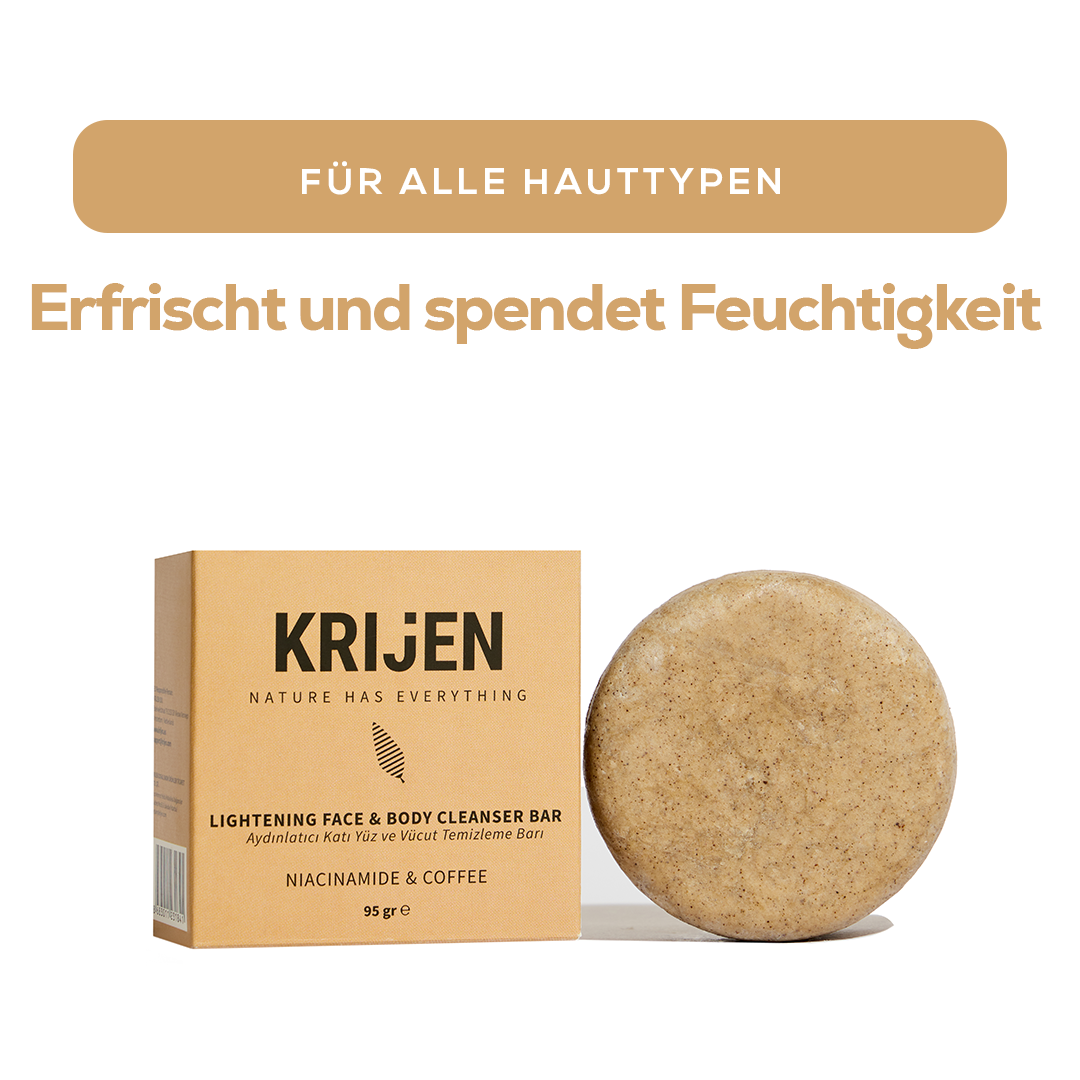 Aufhellender Reinigungsriegel für Gesicht und Körper mit Niacinamid und Kaffee 95 g