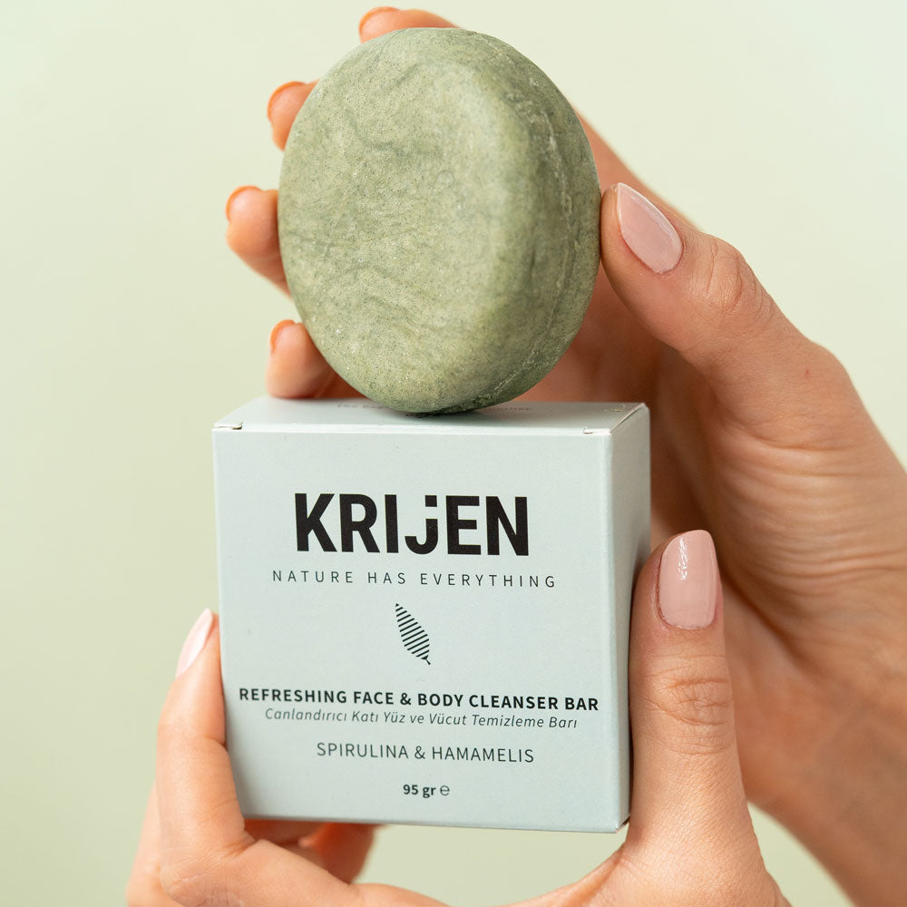 Revitalisierende Reinigungsriegel für Gesicht und Körper mit Spirulina und Hamamelis 95 g