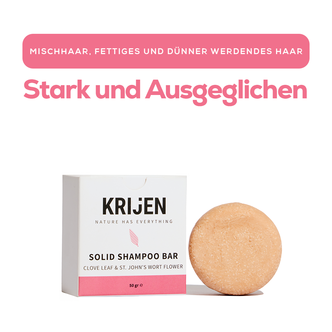 Festes Shampoo mit Nelkenblättern und Johanniskrautblüten 50 g – Probiergröße