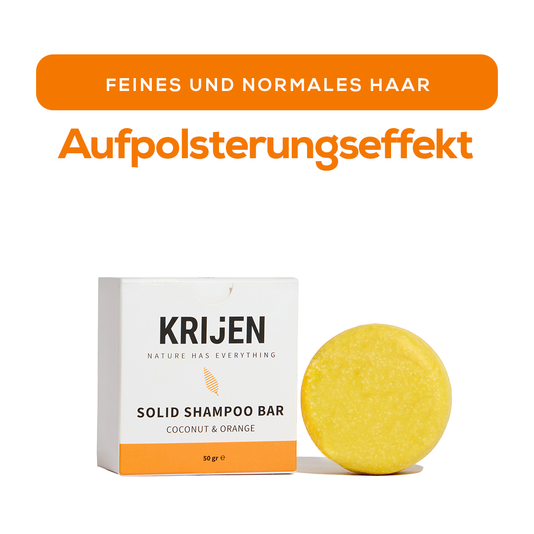 Festes Shampoo Kokosnuss & Orange 50 g – Probiergröße