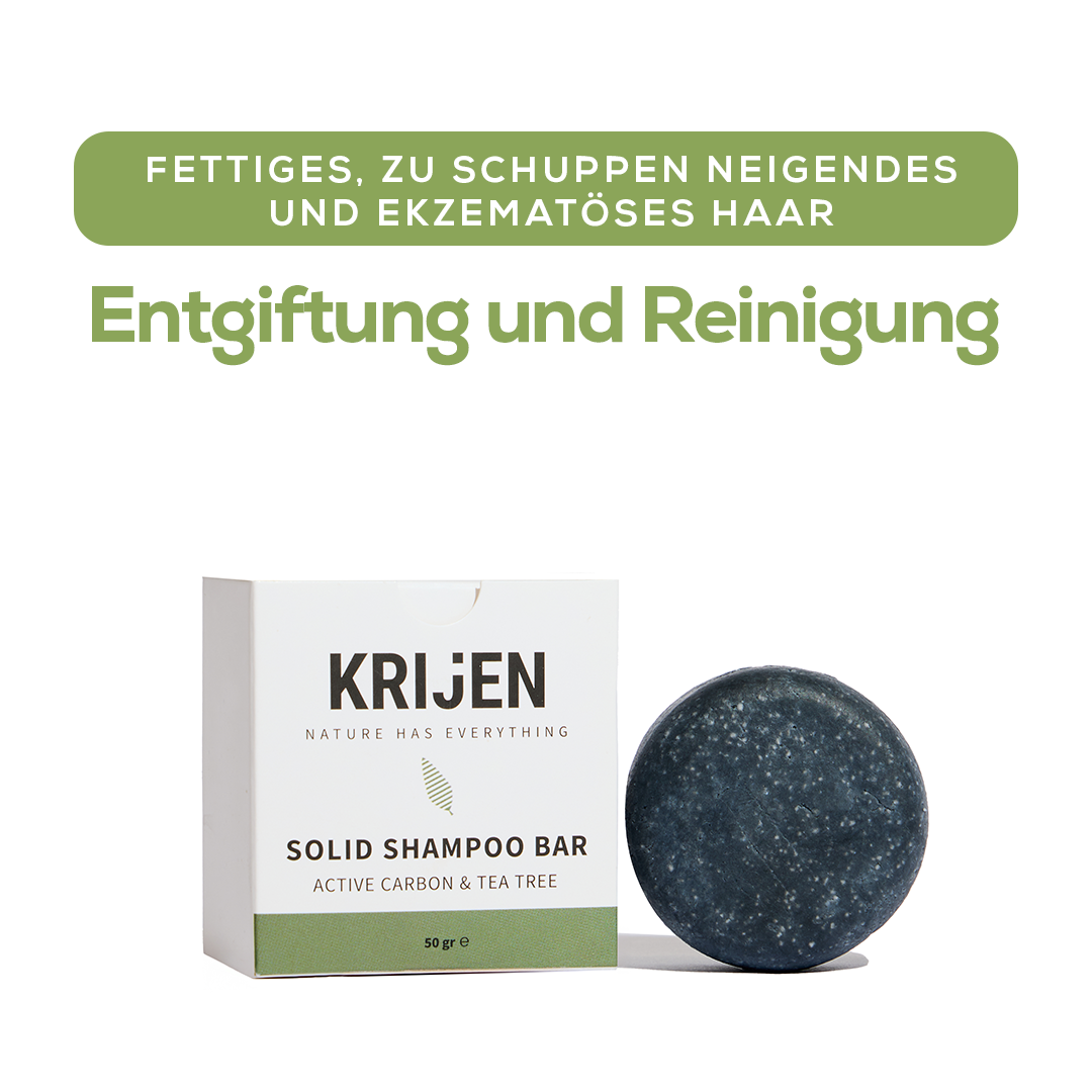 Festes Shampoo mit Aktivkohle und Teebaumöl 50 g – Probiergröße