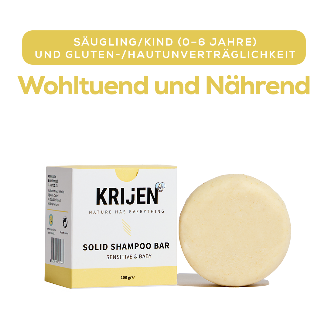 Festes Shampoo Sensitive & Baby 100 g – mit natürlichem Luffa