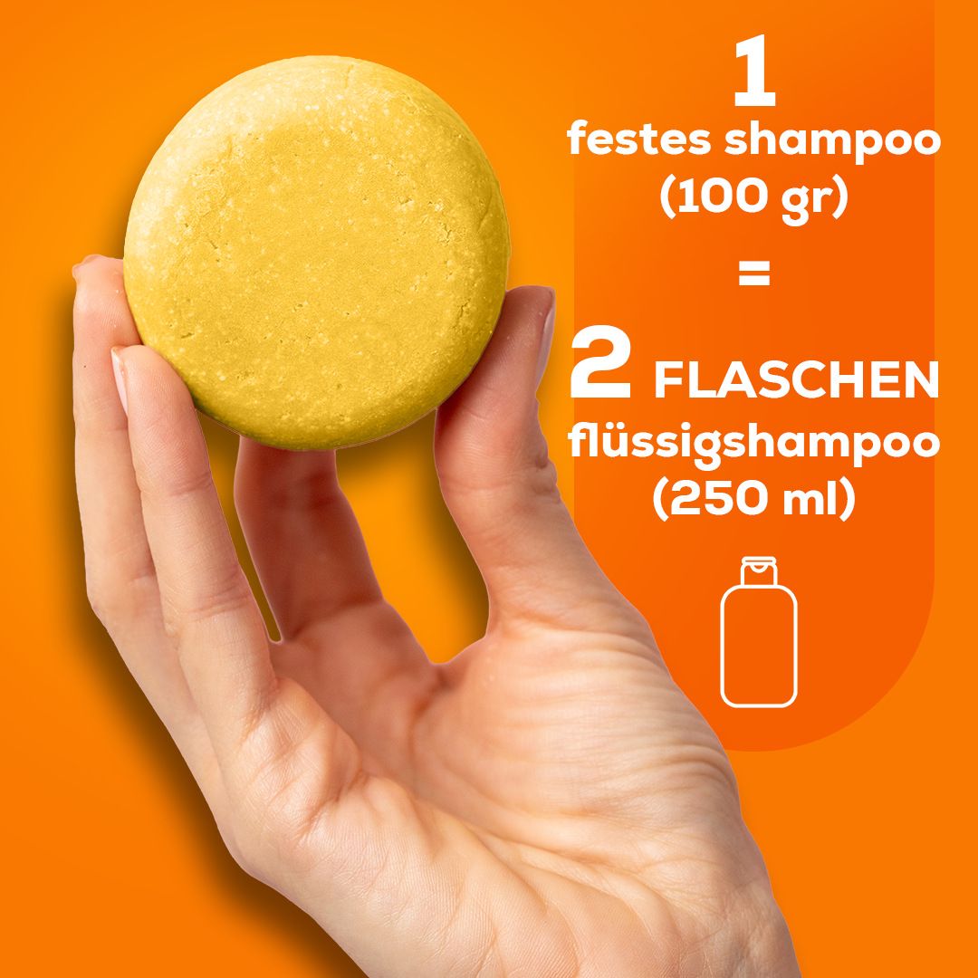 Festes Shampoo Kokosnuss & Orange 50 g – Probiergröße