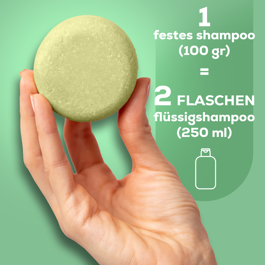 Festes Shampoo mit Sheabutter und Lorbeerblatt 100 g – mit natürlichem Kürbis-Luffa