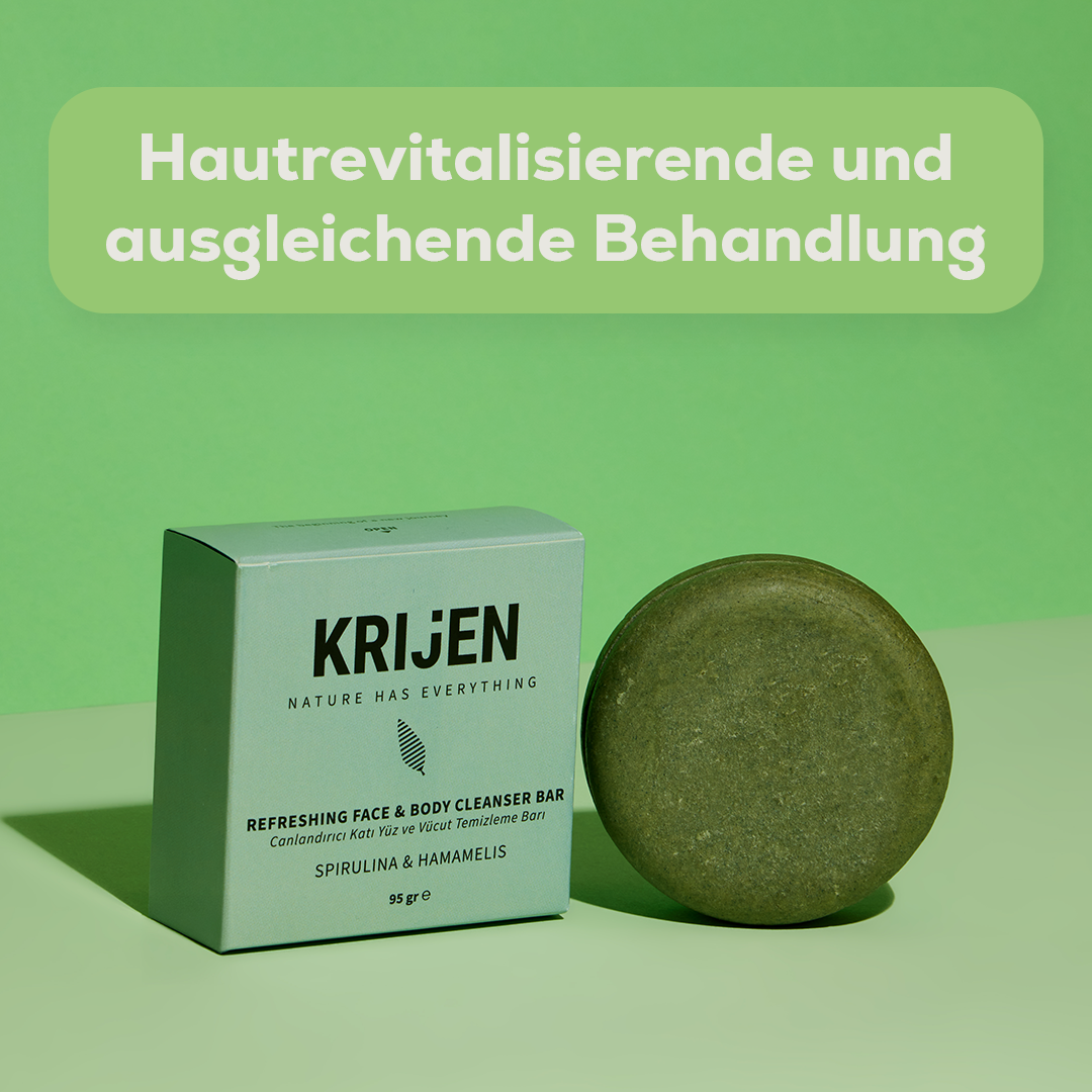 Revitalisierende Reinigungsriegel für Gesicht und Körper mit Spirulina und Hamamelis 95 g