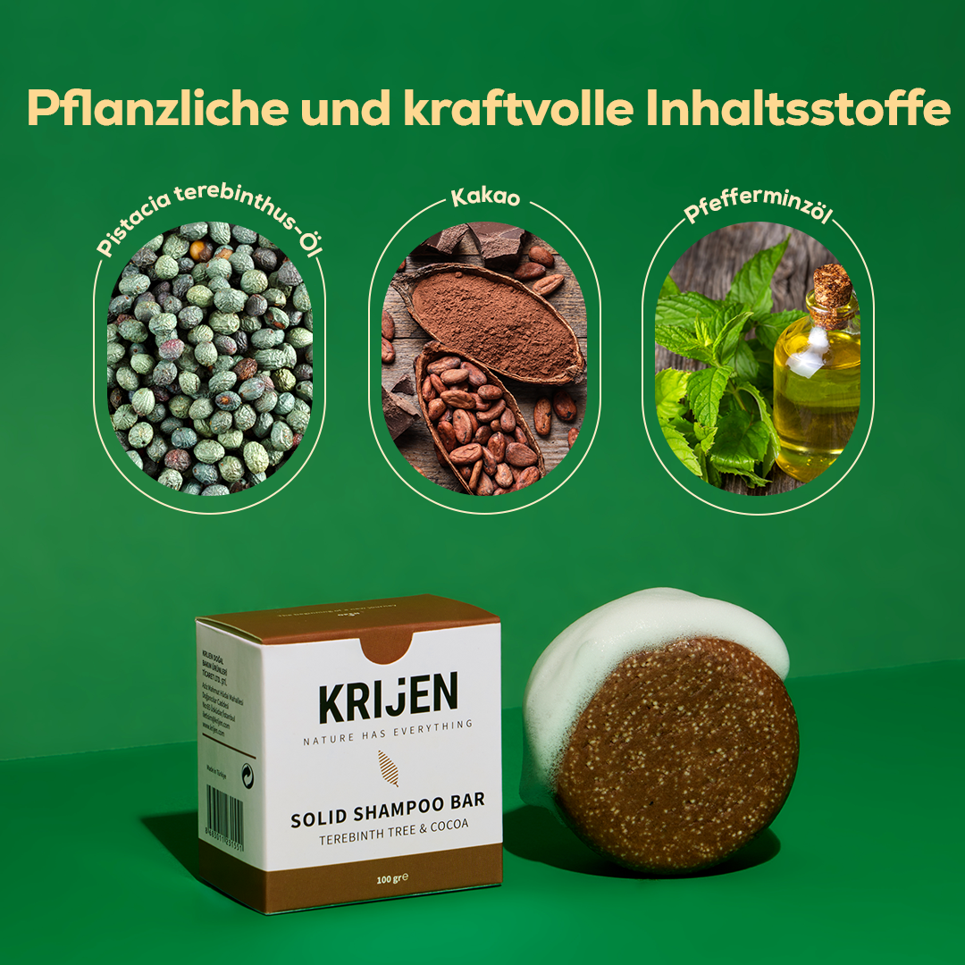 Festes Shampoo Terebinthe  & Kakao 100 g – mit natürlichem Luffa