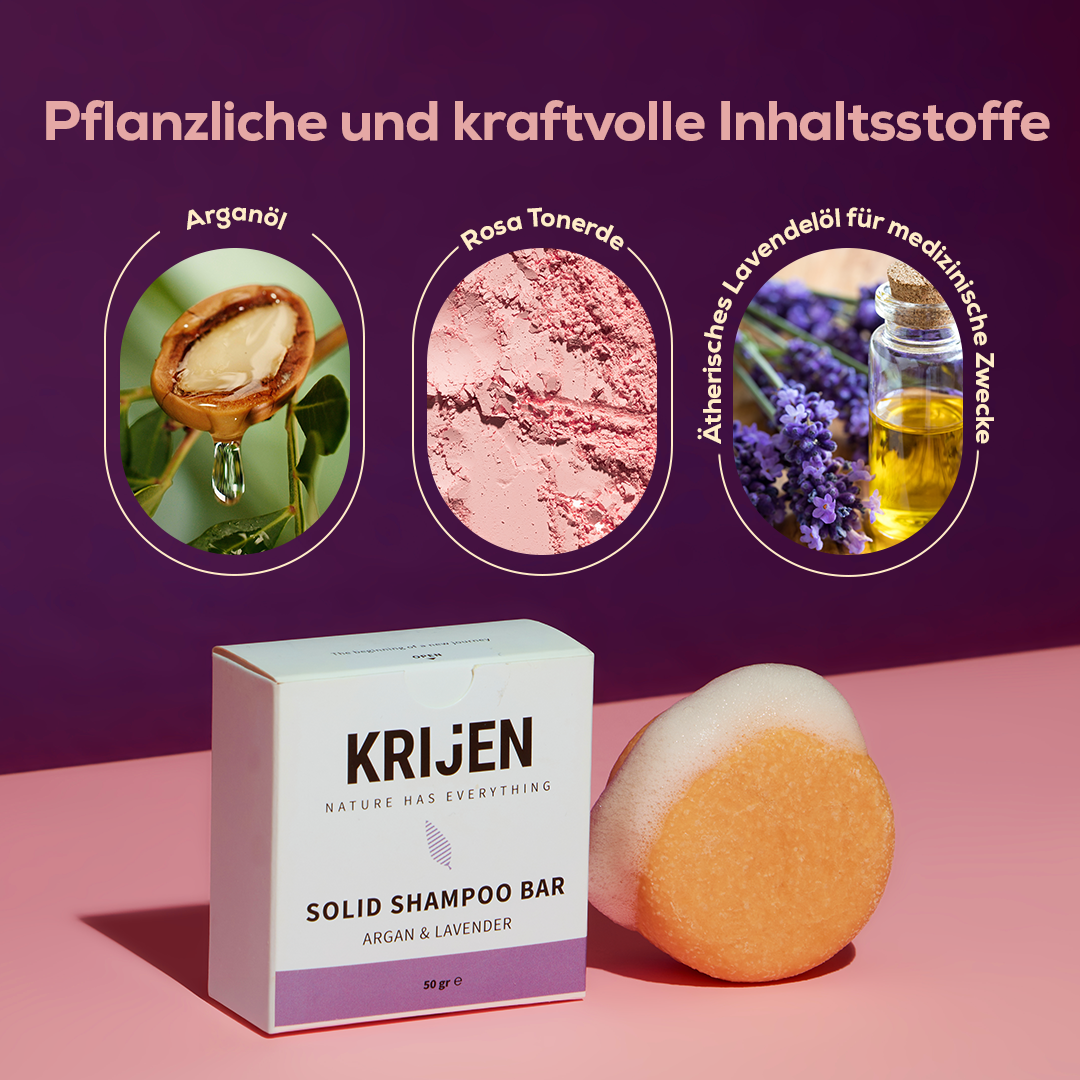 Festes Shampoo Argan & Lavendel 50 g – Probiergröße