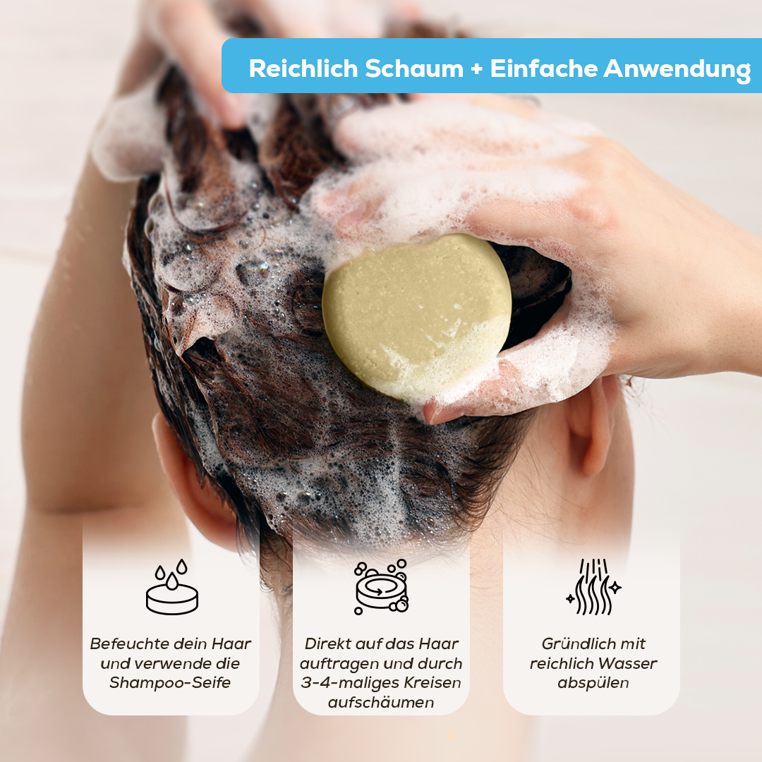 Festes Shampoo mit Meersalz und Eukalyptus 100 g – mit natürlichem Kürbis-Luffa
