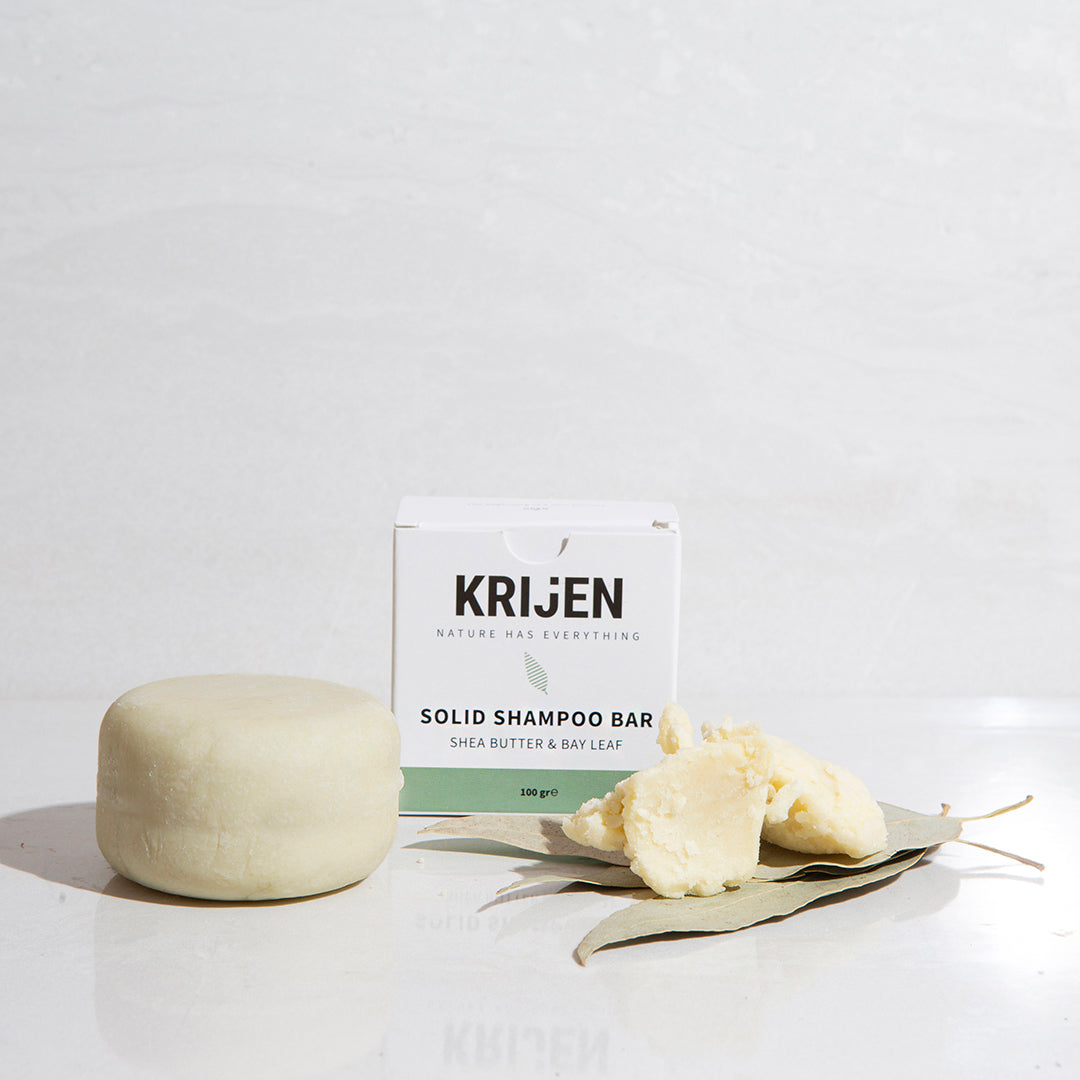 Festes Shampoo mit Sheabutter und Lorbeerblatt, 100 Gr.