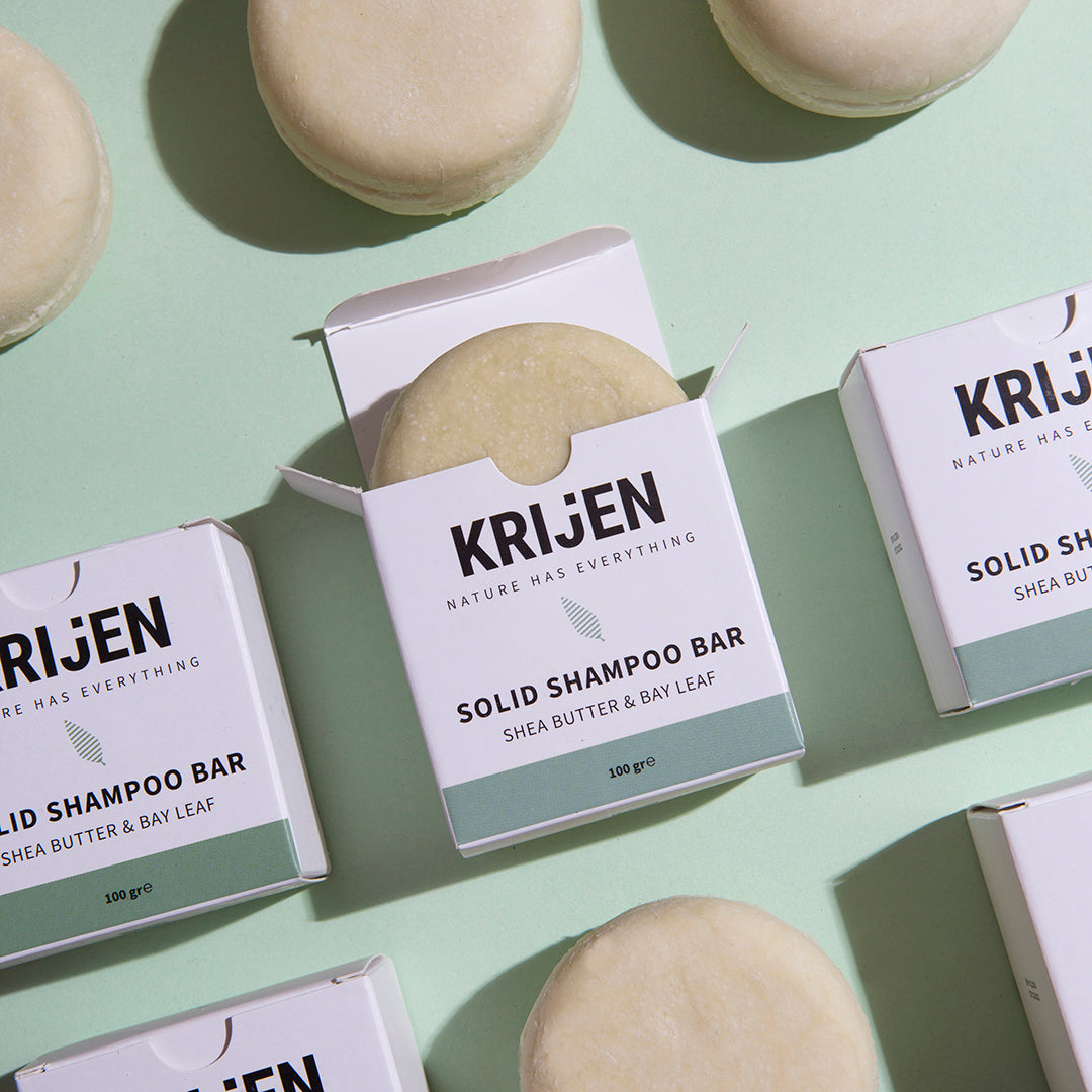 Festes Shampoo mit Sheabutter und Lorbeerblatt, 100 Gr.